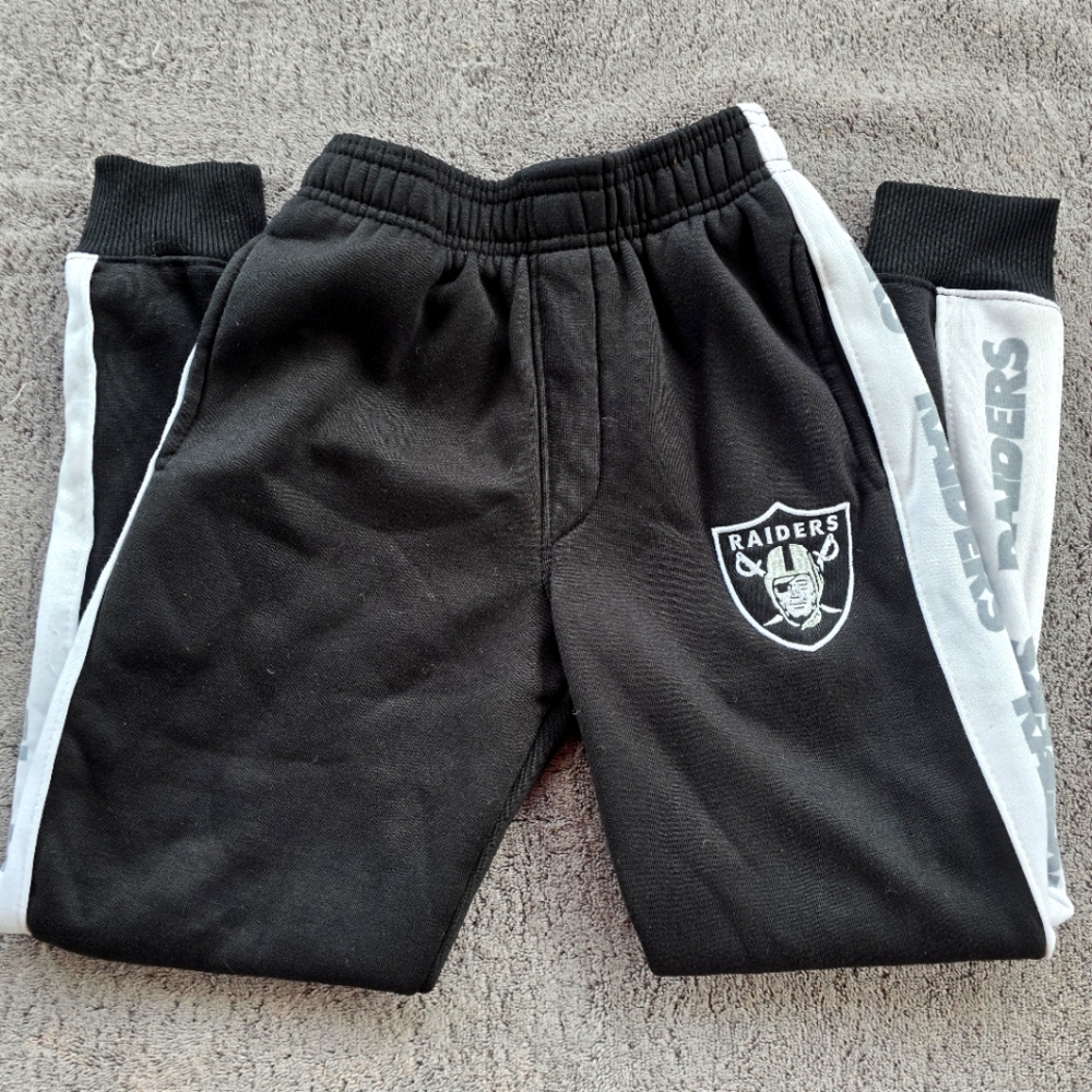 Raiders Black and White Joggers Comfortable Sweatpants